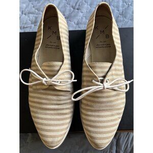 Anthropologie KMB Brown/Tan Stripe Oxford Lace Up Shoes Women's Size 41